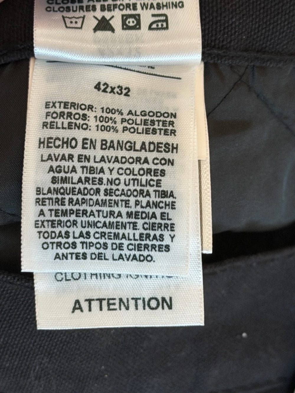 BERNE Workwear Cargo Pants 42x32 NWT Insulated Black Utility Work Pants - Picture 9 of 9